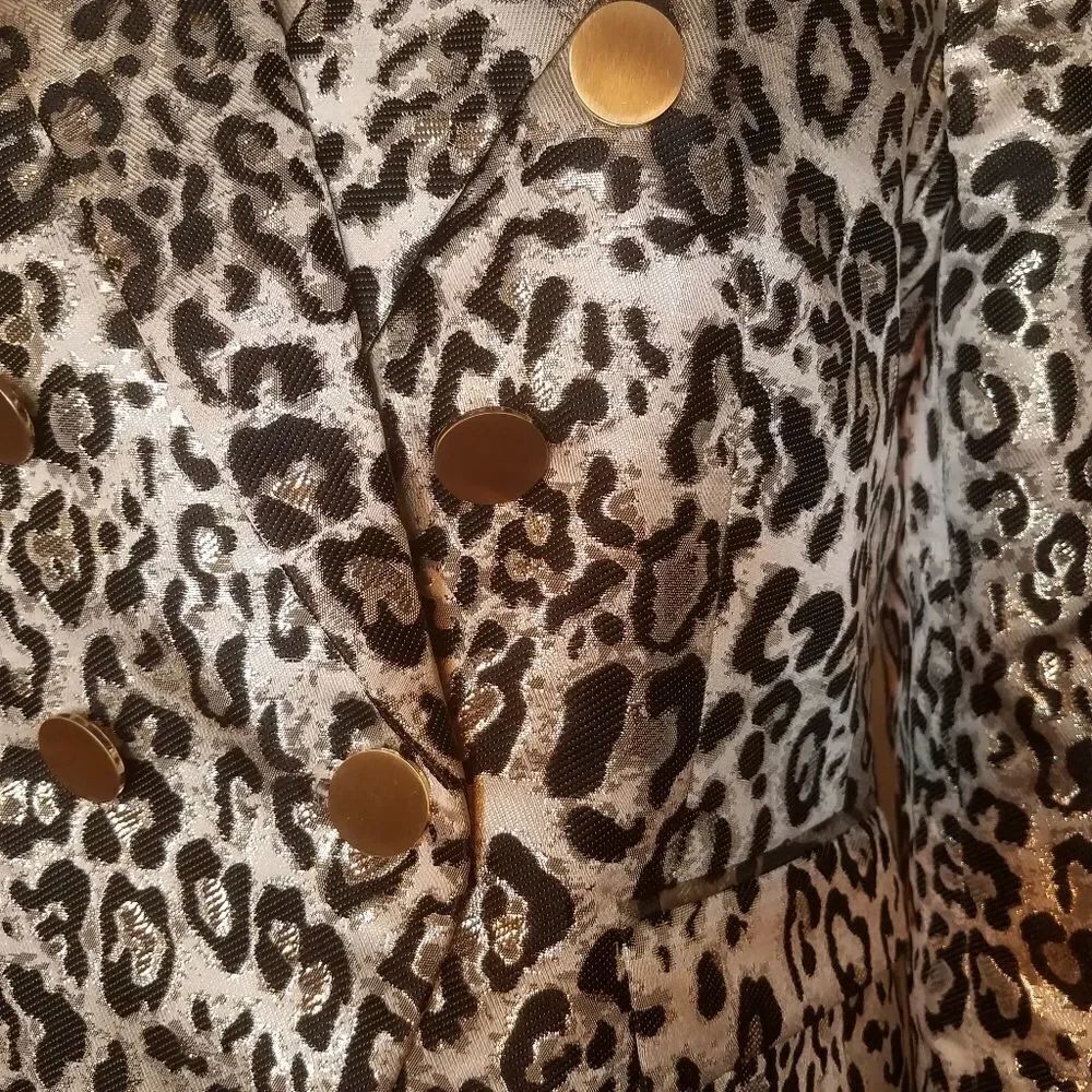 Rachel Parcell Metallic Leopard Blazer sz Large - Picture 5 of 12